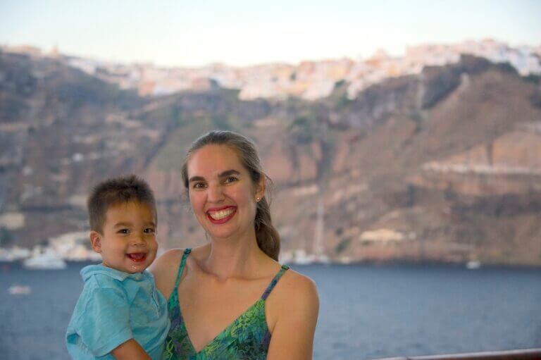 Check out the best tips for planning cruises with toddlers from top family travel blog Marcie in Mommyland. Image of a mom and toddler on a Royal Caribbean Cruise.