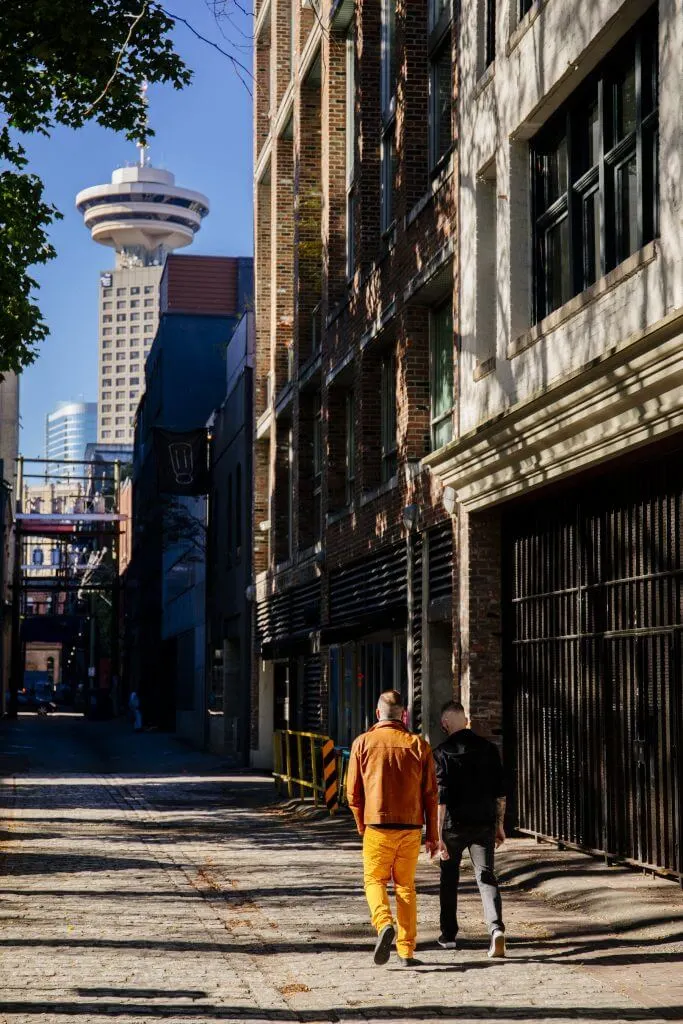 Photo of Vancouver Lookout from Gastown Alley in Vancouver, British Columbia in Canada #vancouver #vancouverbc #vancouverlookout #gastown #gastownalley #britishcolumbia #explorebc #canada #harbourcentre