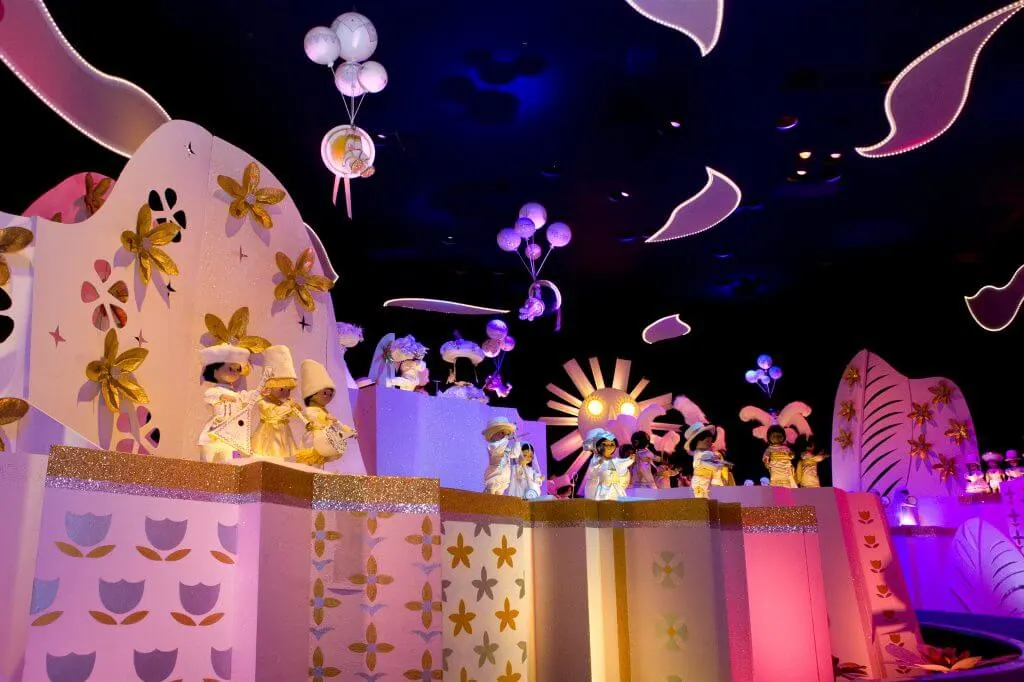 "it's a small world" is one Disneyland best rides for toddlers at Disneyland