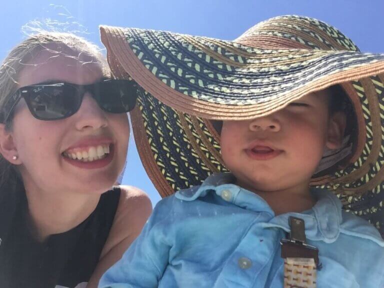 A Toddler in Santorini, Greece