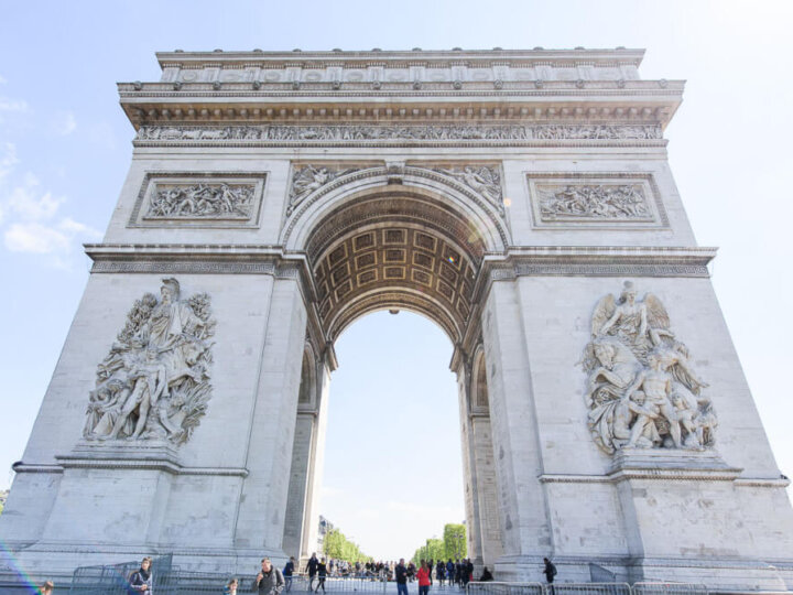 Photo of the Arc de Triomphe in Paris, France, one of the best attractions for kids in Paris #arcdetriomphe #parisfrance #visitparis #paristourism #parismonument #napoleon