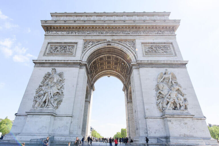 Photo of the Arc de Triomphe in Paris, France, one of the best attractions for kids in Paris #arcdetriomphe #parisfrance #visitparis #paristourism #parismonument #napoleon