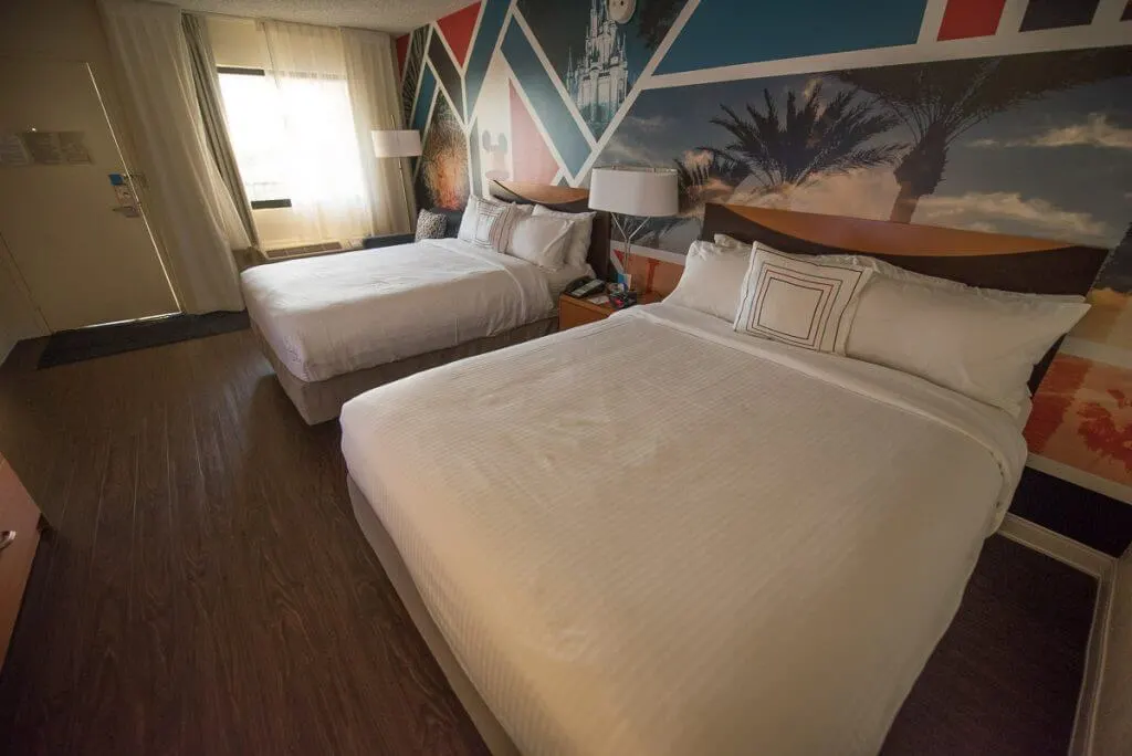 Double Queen room at Anaheim Fairfield Inn at Disneyland, one of the best hotels near Disneyland