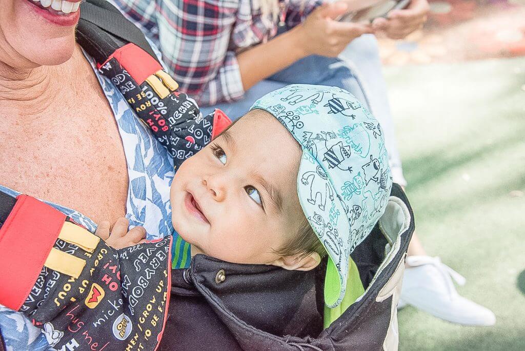 I recommend babywearing when exploring Disneyland with a baby