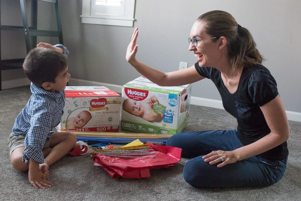Huggies DIY Rocket Ship from Sam's Club box