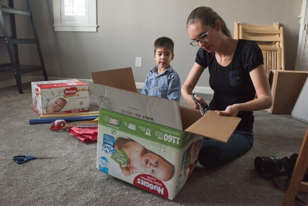 Creating a Rocket from Sam's Club Huggies Boxes