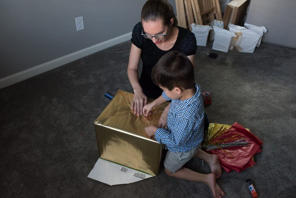 DIY Rocket out of Sam's Club Huggies Boxes