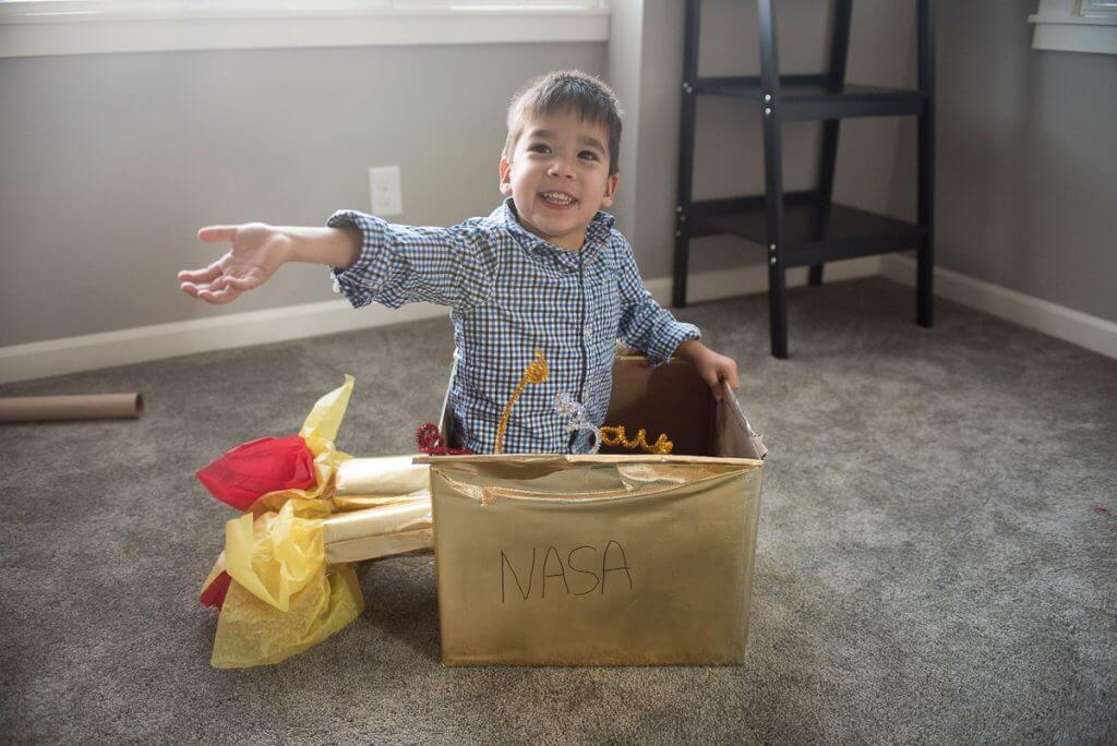 DIY Rocket from Huggies Box from Sam's Club