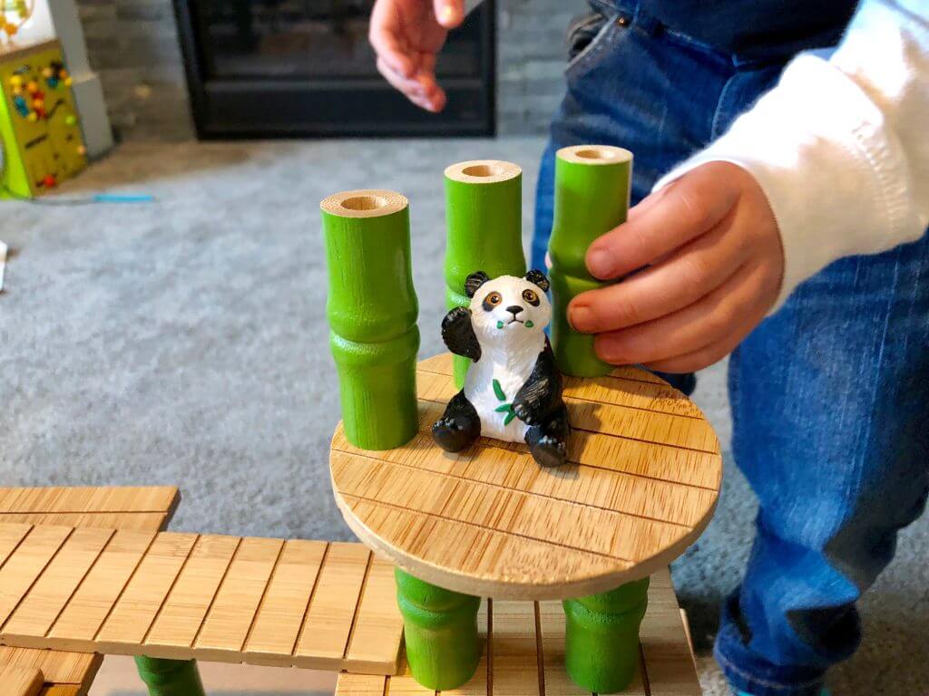 Wooden toys for toddlers like this are durable and can last much longer than plastic toys.