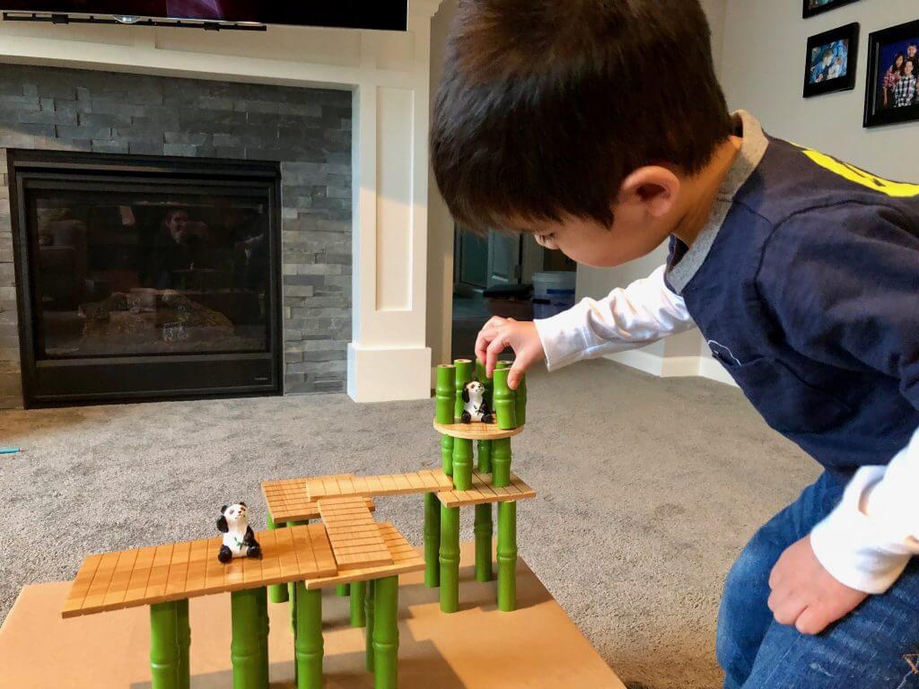 Panda Village bamboo block set by Lakeshore are amazing wooden toys for toddlers.