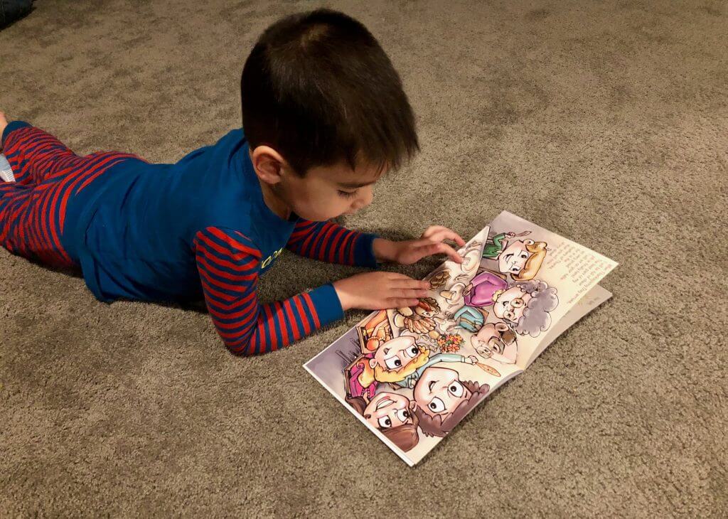 My son appreciated reading the book that accompanies the Turkey on the Table.