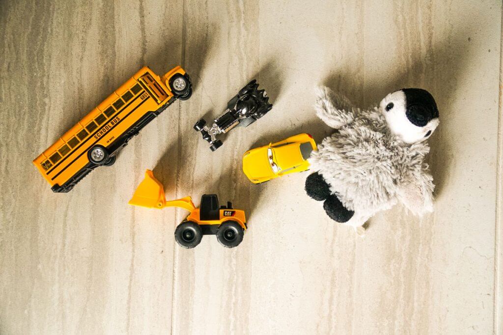 Small toys can keep kids occupied during a crisis situation.