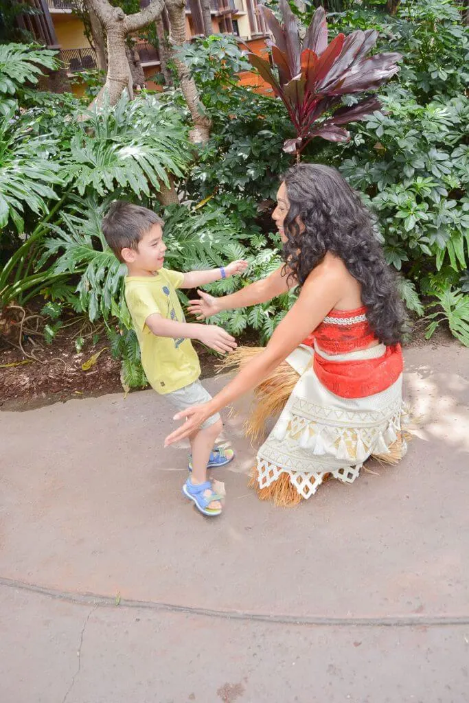 Moana is available for character meet and greets at Disney's Aulani Resort & Spa in Koolina, Oahu, Hawaii