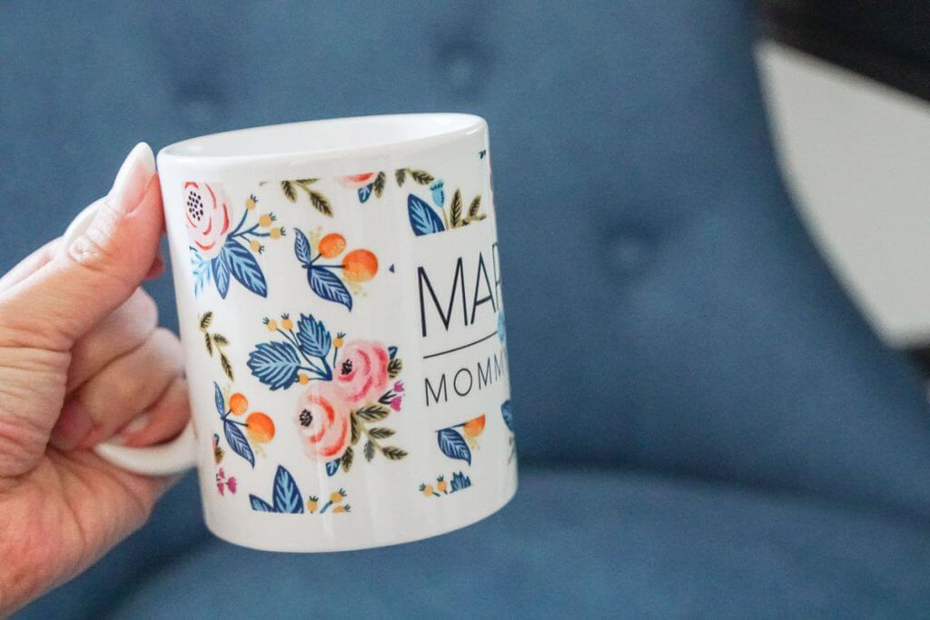 Photo of a custom mug from Shutterfly that makes me feel like a top mommy blogger when I'm blogging from home #shutterfly #coffeemug #momblog #mommyblog #mommyblogger