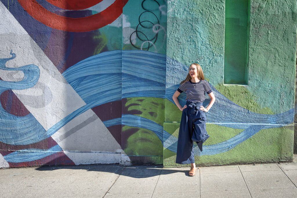 Photo of custom paper bag pants from eShakti, an online clothing store for women #eshakti #paperbagpants #womensfashion #custompants #customclothing