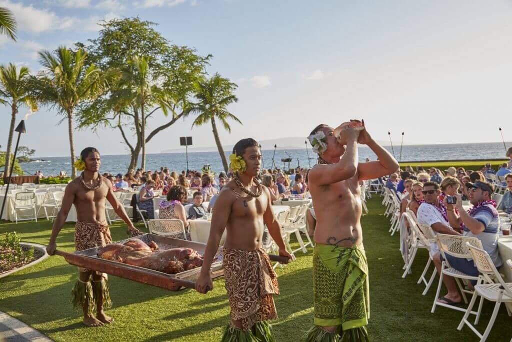 Photo of the Marriott luau on Maui located at the Wailea Beach Resort on Maui's South Side, a top Maui luau #maui #wailea #waileabeachresort #luau #hawaiianluau #waileamaui