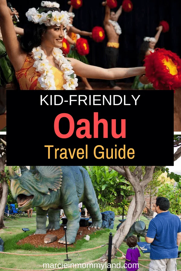 Looking for a kid-friendly Oahu travel guide? Get my top Oahu beaches, best food on Oahu, Oahu kids activities, best resorts in Oahu for families, and more! Click to read more or pin to save for later. www.marcieinmommyland.com #bishopmuseum #alamoanacenter #oahu #honolulu #waikiki #hawaiiwithkids #familytravel #hula #dinosaurs