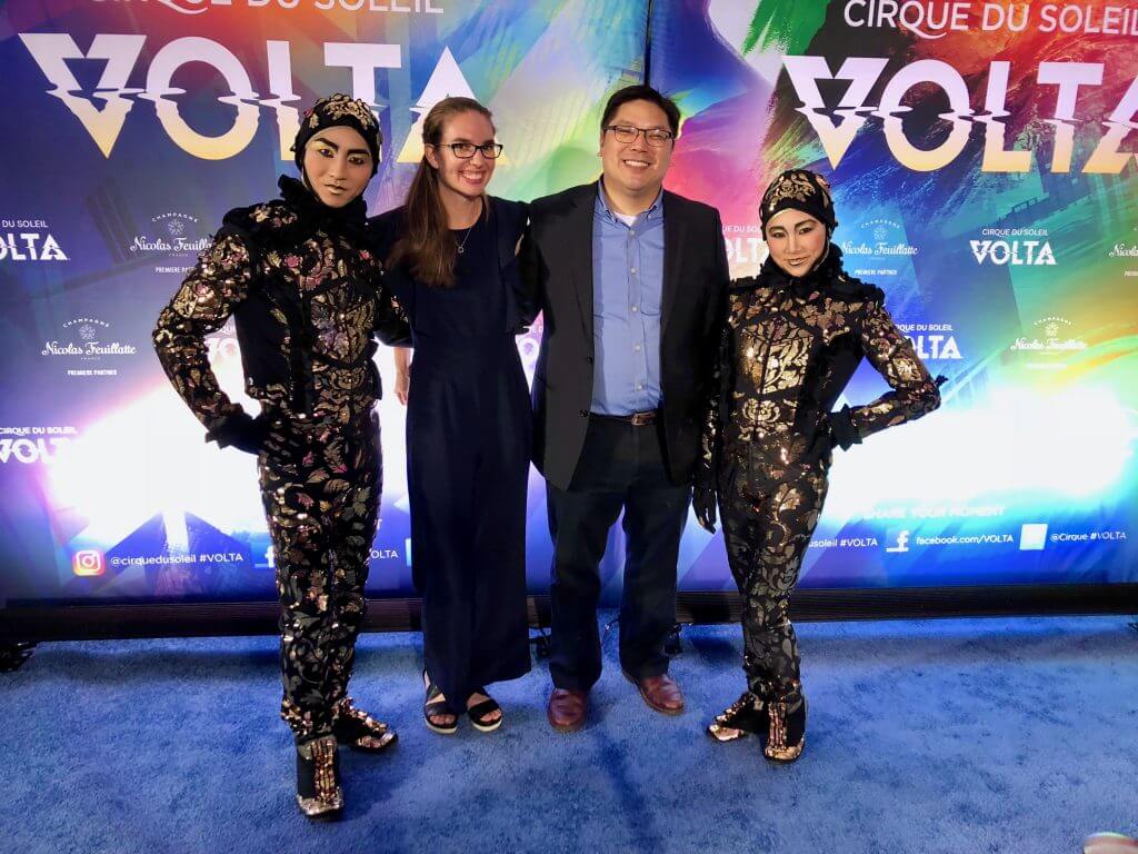 Photo of Cirque du Soleil VOLTA performers, wearing costumes by Zaldy Goco, famous for his work with Lady Gaga, Michael Jackson, Britney Spears, Gwen Stefani and for the TV show RuPaul’s Drag Race. #VOLTA #cirquedusoleil #pacificnorthwest #performingarts