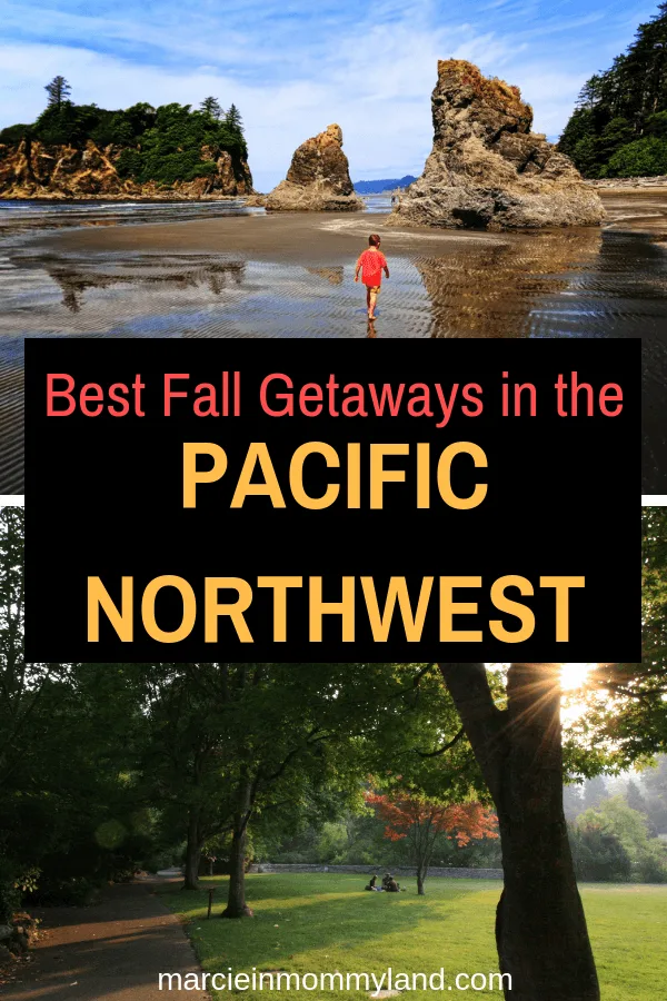 Looking for the best fall getaways in the Pacific Northwest? Find out where to go in Washington, Oregon, and British Columbia. Click to read more or pin to save for later. www.marcieinmommyland.com #pnw #pacificnorthwest #fallgetaways