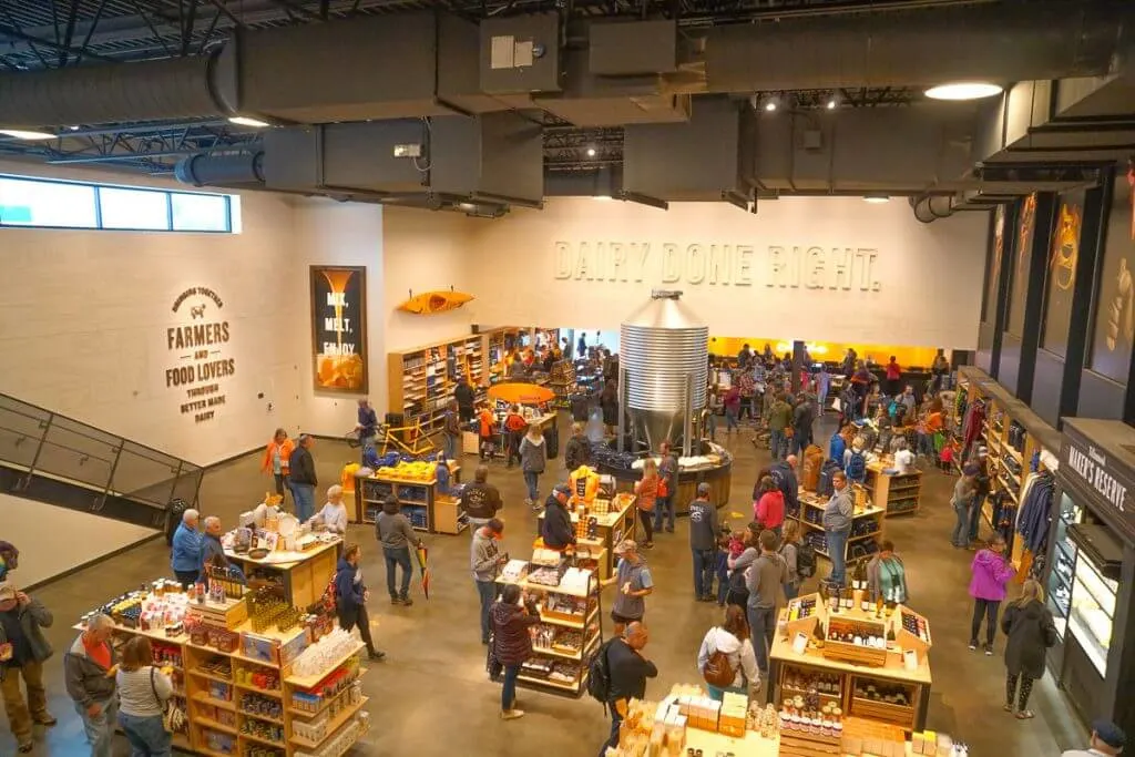 Photo of the Tillamook Creamery gift shop, which sells, cheese, ice cream, toys, clothing, and so much more! #tillamook #tillamookcreamery #cheese #dairy #oregoncoast