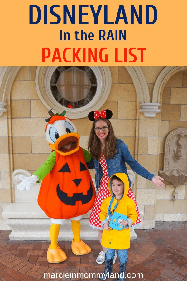 Are you panicking about what to do when it rains at Disneyland? See what to pack to stay dry at Disneyland in the rain. Click to read more or pin to save for later. www.marcieinmommyland.com #disneyland #disneysmmc #DLR