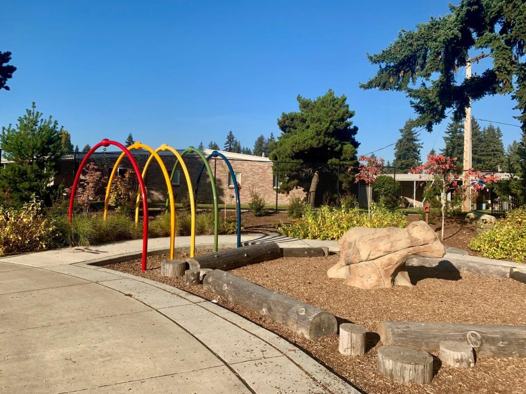 Photo of the nature area at Meadow Crest Park in Renton, WA #inclusiveplayground #sensory #washingtonstate #pnw