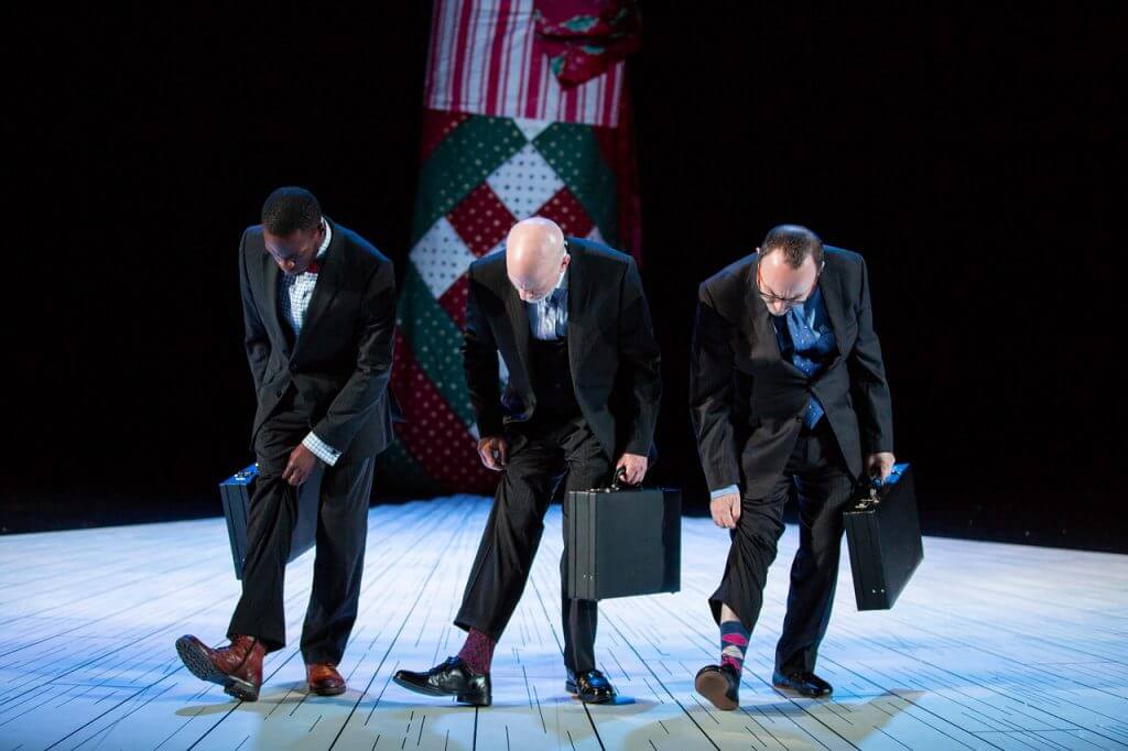 Ashley Byam, Peter Crook, and Jason Carr in SCT’s 2018 production of The Velveteen Rabbit. Photo by Angela Sterling #SCTseattle