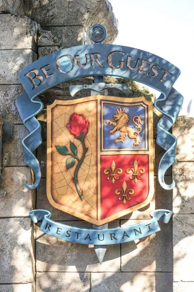 Photo of the Be Our Guest sign at Walt Disney World in Florida #beourguest #waltdisneyworld #disneyworld