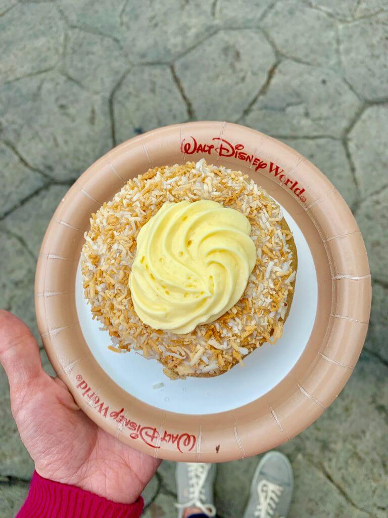 School Bread is a holiday treat found at the Norway Pavilion in Epcot at Walt Disney World and features coconut and cream inside a pastry. #schoolbread #waltdisneyworld #disneyworld #holidaytreats