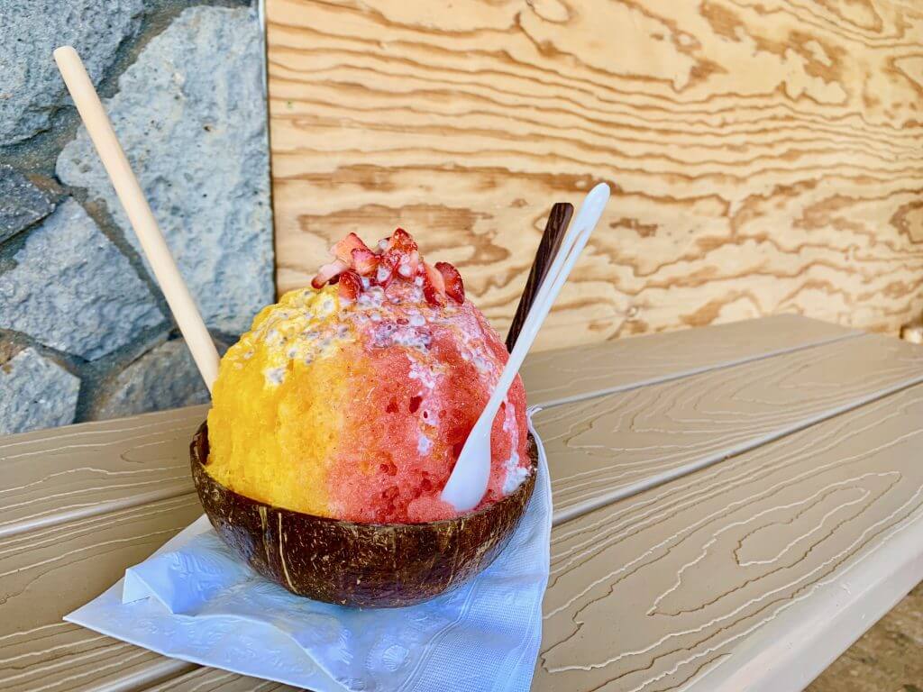 Waikomo Shave Ice is the best shave ice in Poipu and you can even get your shave ice in a coconut!