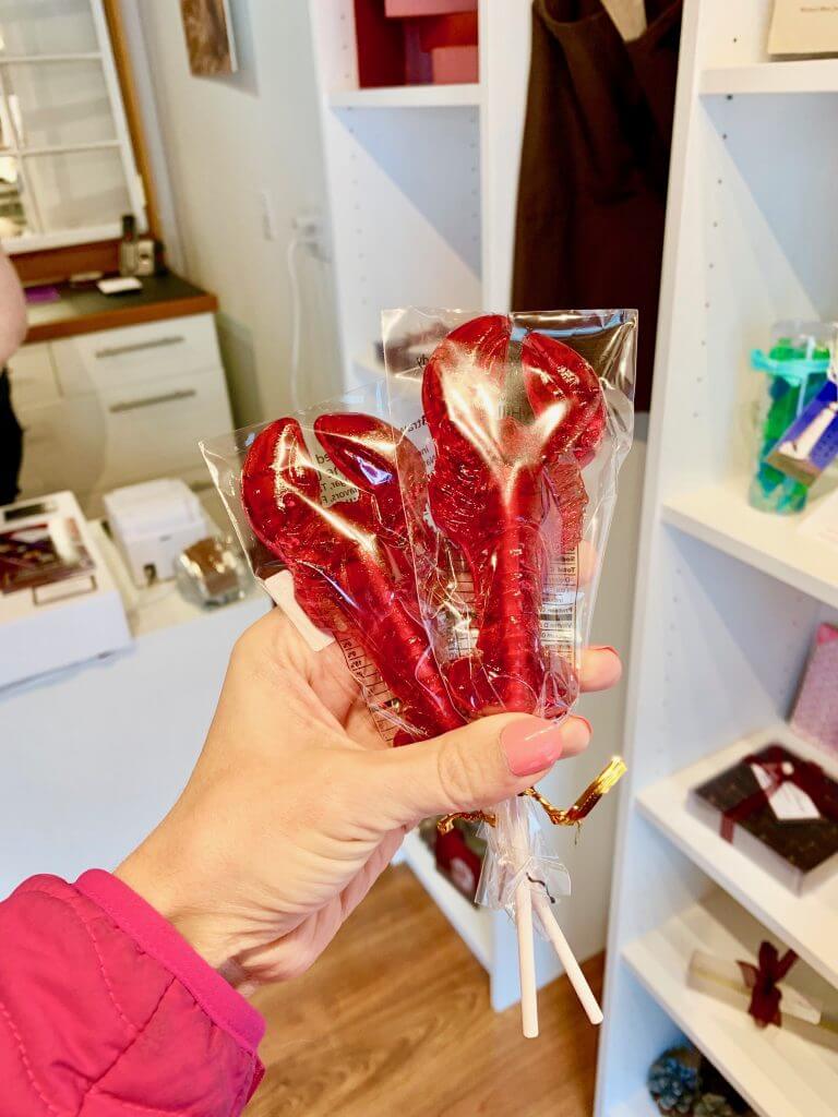These lobster lollipops were the best Portland Maine souvenir for my kids!