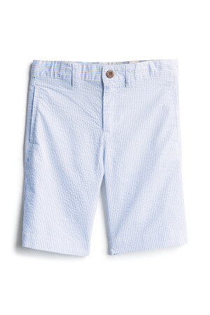 Loved the retro vibe of these Tailor Vintage Gio Seersucker Stripe Flat Front Short for boys.