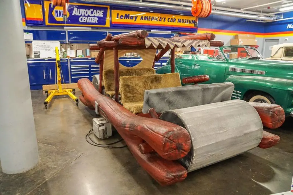 Find the Flintstones car at LeMay America's Car Museum in Tacoma Washington