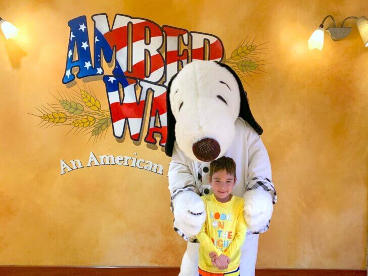 Find out the best things to do in Buena Park with kids recommended by top family travel blog Marcie in Mommyland. Image of a boy with Snoopy