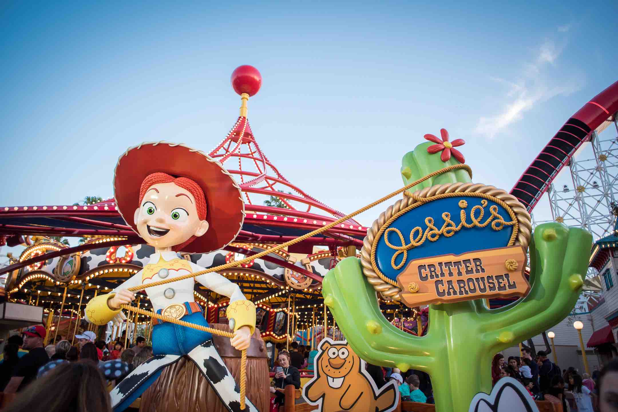How Many Days Do you Need at Disneyland? Tips featured by top US Disney blogger, Marcie and the Mouse: Jessie's Critter Carousel is a newer attraction on Pixar Pier at Disney California Adventure