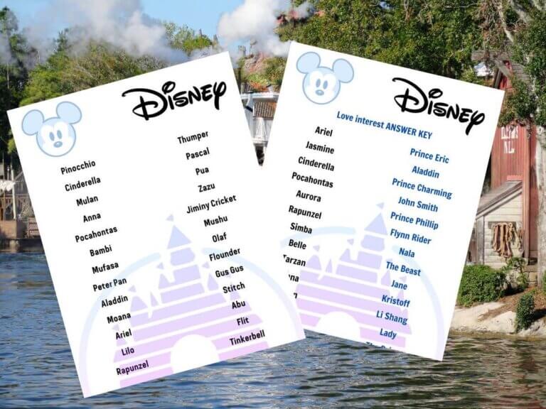 Disney Printable: Sidekicks, Love Interests + Villains Matching Game featured by top US Disney blogger, Marcie in Mommyland