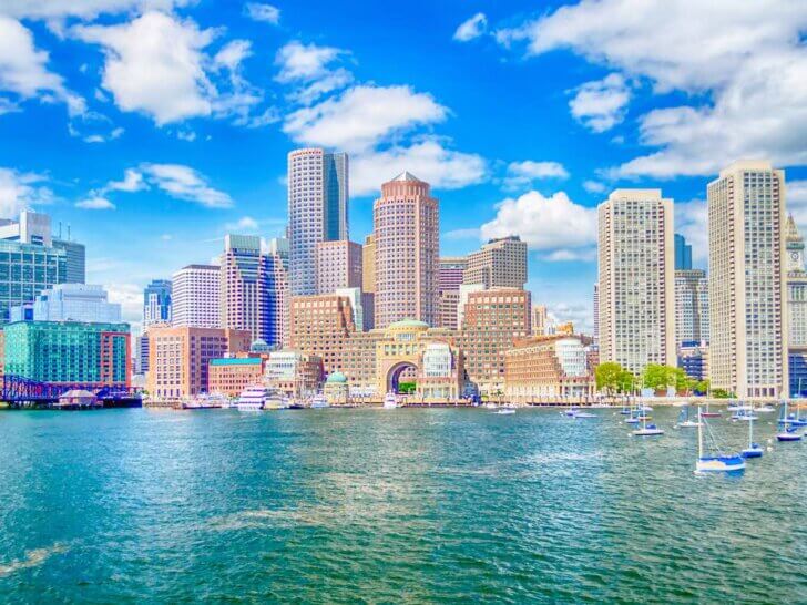 6 Unique Spring Break Destinations to Teach About History featured by top US family travel blogger, Marcie in Mommyland. Image of the Boston Skyline