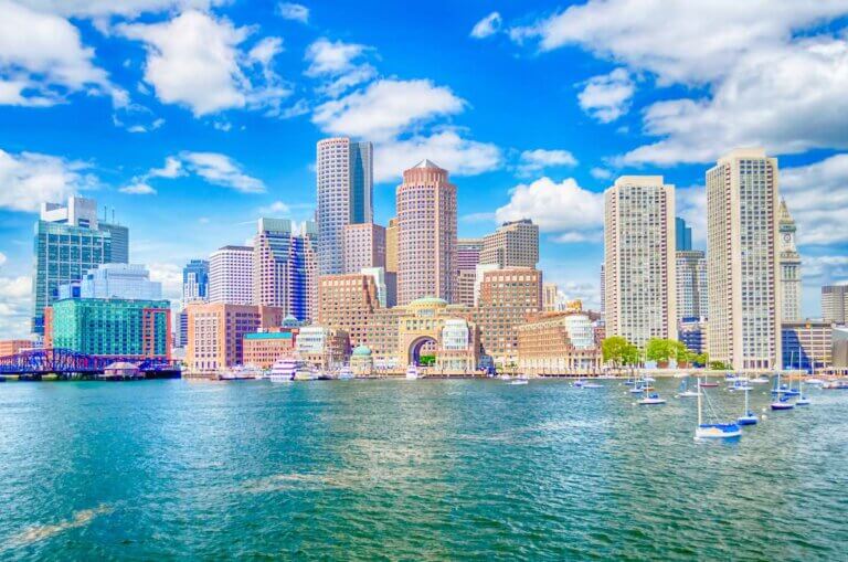 6 Unique Spring Break Destinations to Teach About History featured by top US family travel blogger, Marcie in Mommyland. Image of the Boston Skyline