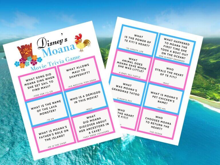 Disney Moana Trivia Game from top Disney Blog Marcie in Mommyland