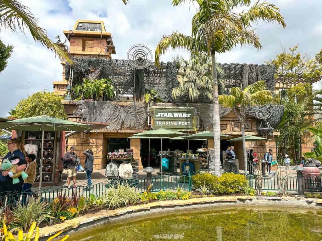 Image of the exterior of the Star Wars Trading Post at Downtown Disney