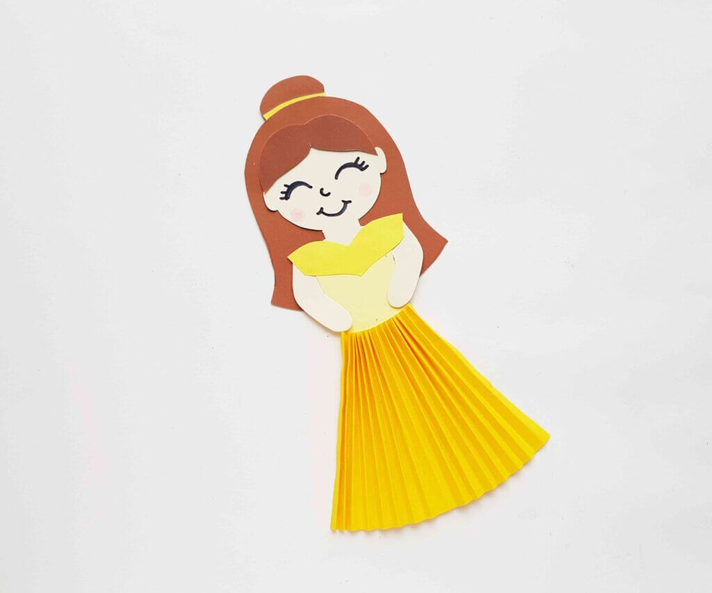 Image of a completed Belle paper doll