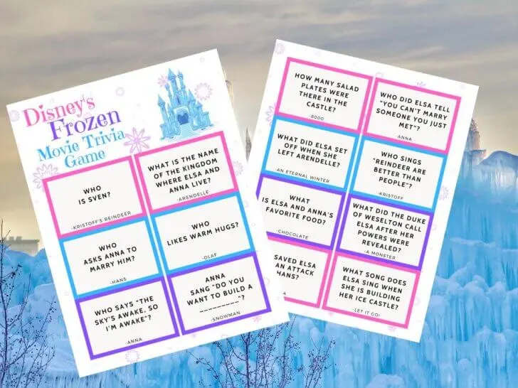 Check out this printable Disney Frozen trivia game by top Disney blog Marcie in Mommyland.