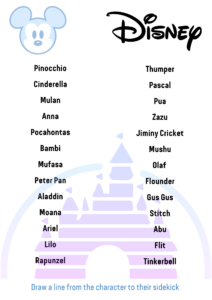 Free Disney Printable: Villains &amp; Sidekicks Matching Game