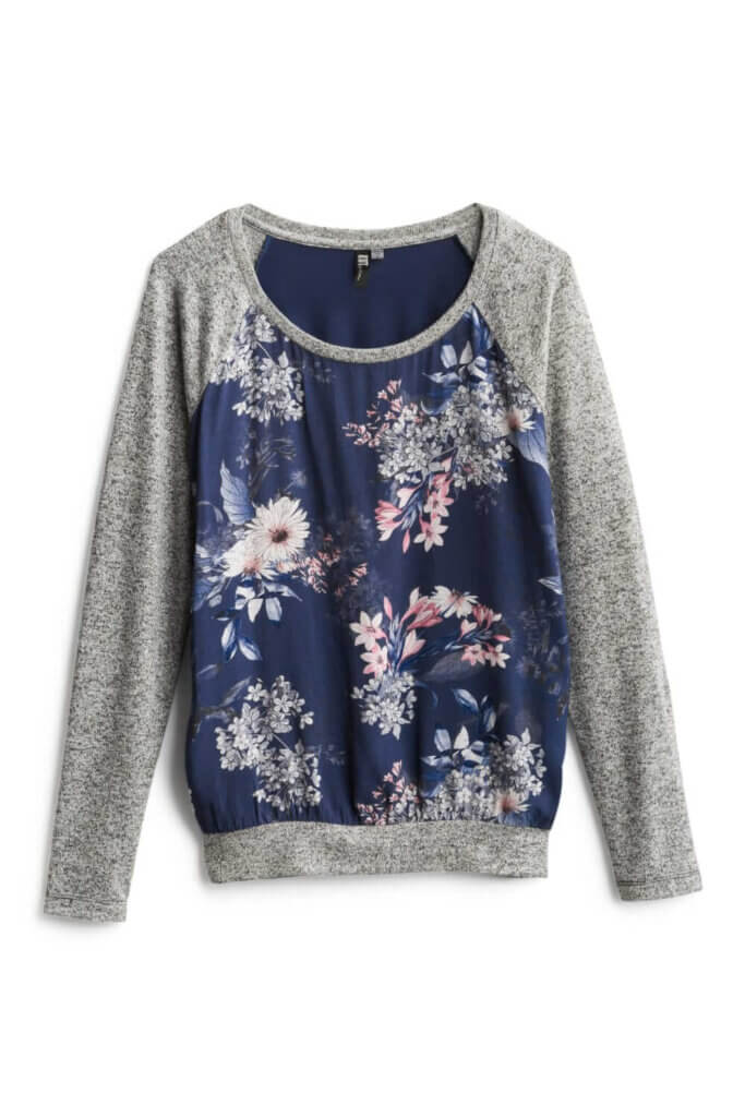 Stitch Fix Unboxing & Try On: June 2020 featured by top Seattle lifestyle blogger, Marcie in Mommyland: image of Benter Mixed Material Top by Kut from the Kloth