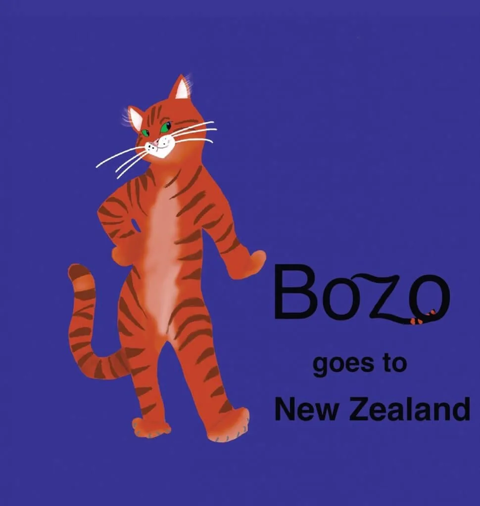 18 Fantastic New Zealand Children's Books featured by top travel blogger, Marcie in Mommyland: Bozo Goes to New Zealand, a kids book about New Zealand