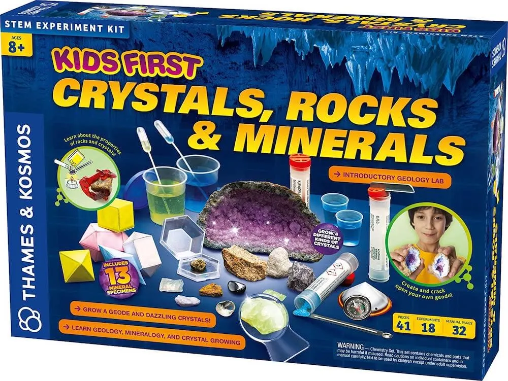 13 Best Science Kits for 6 Year Olds featured by top Seattle lifestyle blogger, Marcie in Mommyland: Kids First Crystals, Rocks, and Minerals science kit for 6 year olds