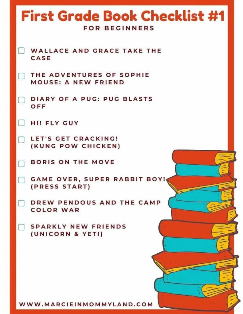 First Grade Book List Printable by top Seattle lifestyle blogger, Marcie in Mommyland