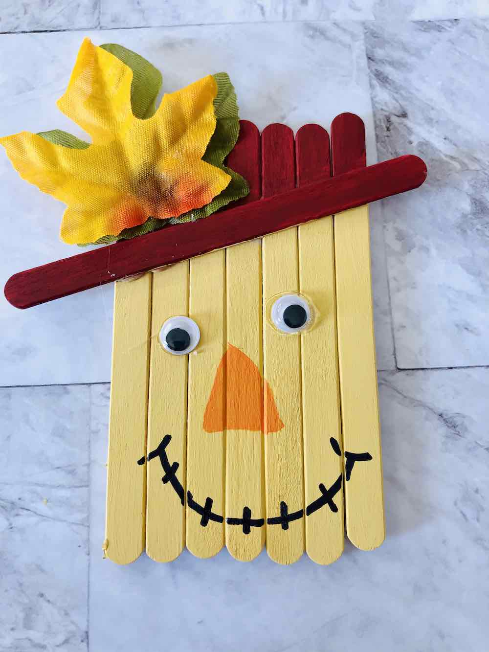 Popsicle Stick Scarecrow Craft Marcie in Mommyland