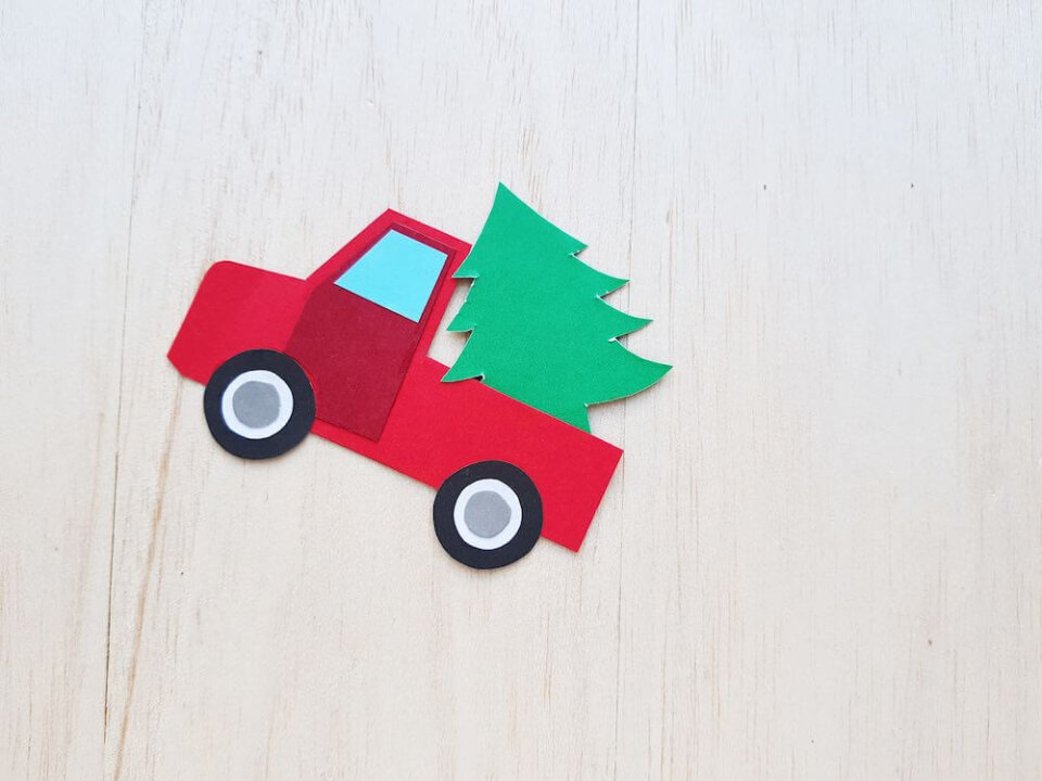 Red Truck with Christmas Tree Craft Tutorial | Marcie in Mommyland