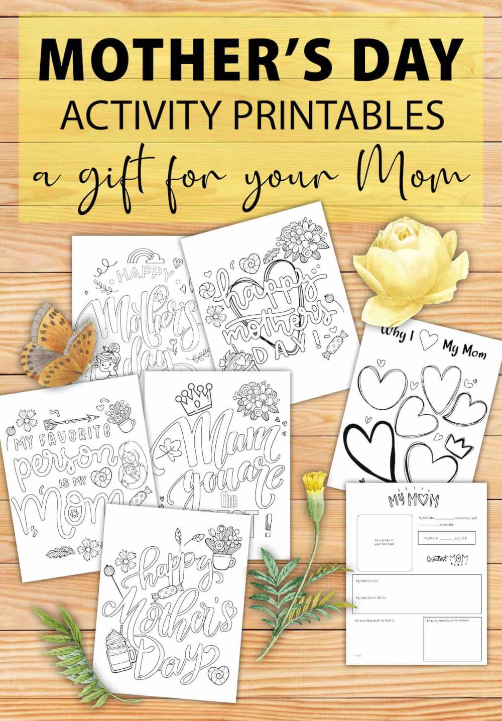 Free Printable Mother's Day Worksheets and Coloring Pages for Kids